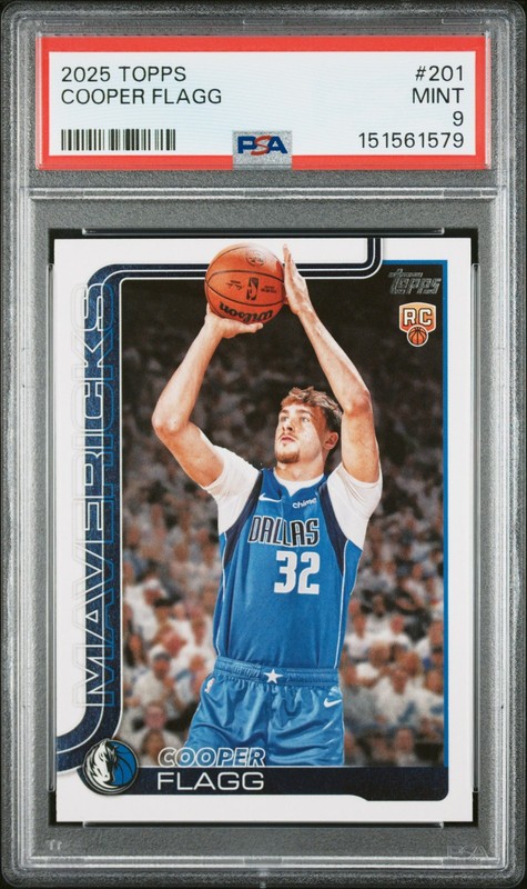 2025 TOPPS #201 COOPER FLAGG ROOKIE RC PSA 9
