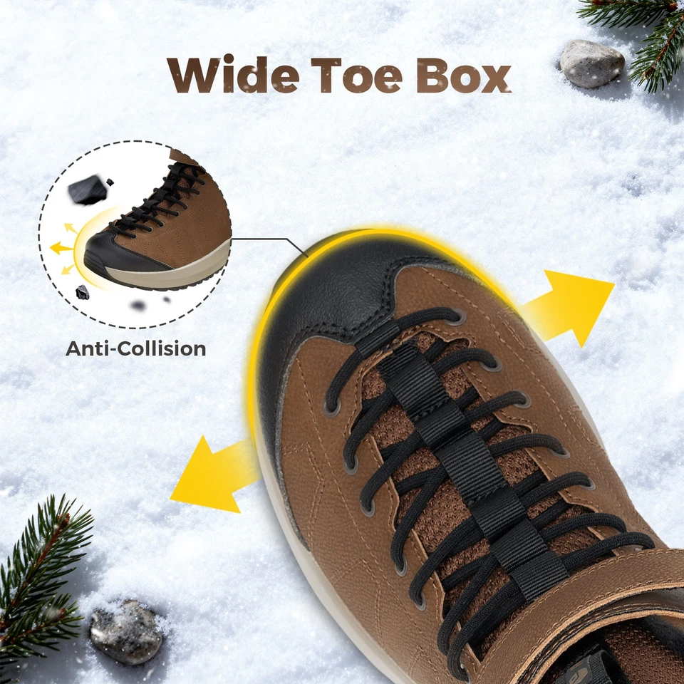 FitVille Hombres Botas de Nieve Extra Anchas Aisladas Cálidas Botas de Invierno Antideslizantes Exterior Foto 4 de 4