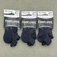 3 Pairs Women's Elite Light Cushion No Show Tab Socks Black Size M Feetures