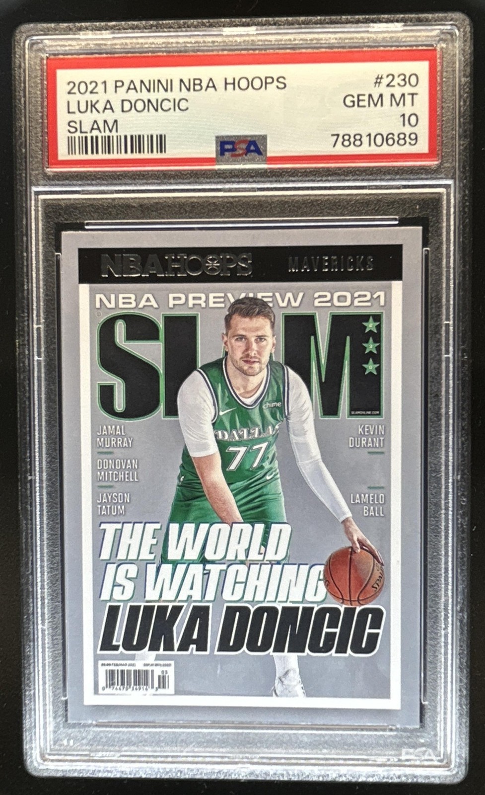 2021-22 Panini Hoops Luka Doncic Slam #230 Mavericks PSA 10 GEM MINT GEM MINT view 1