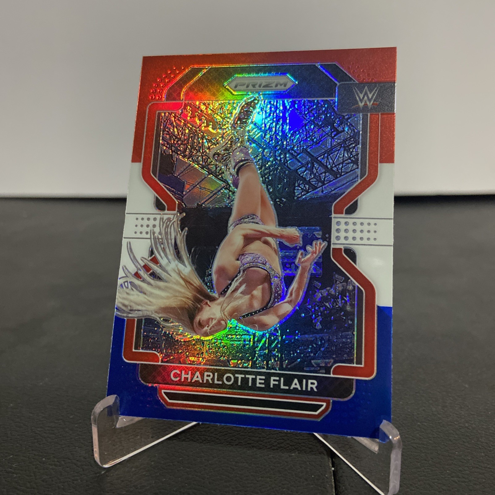 2022 Panini WWE Charlotte Flair #180 Red White Blue Prizm - Smackdown