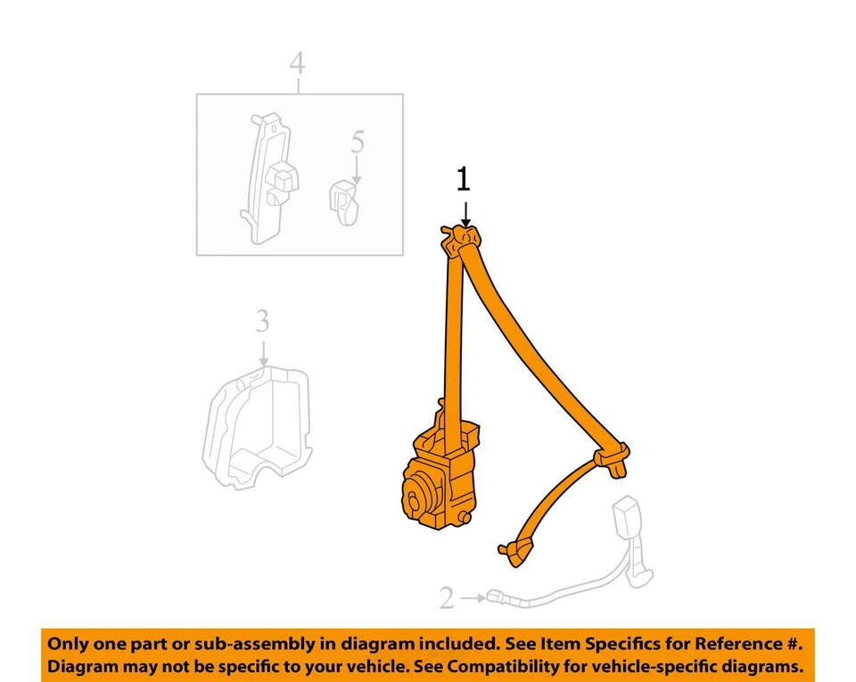 Cinto de segurança dianteiro balde assento sedã retrator de passageiros compatível com 03-07 ACCORD 2729560 - Imagem 4 de 4