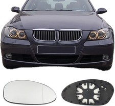 Driver Left Side Power Heated Mirror Replacement Glass with Backing Plate for 12