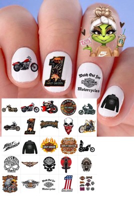 Harley Davis Set Of 50Waterslide Nail Art Decals