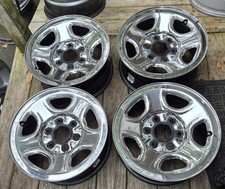 Chevy Silverado 1500 Gmc Oem Chrome Clad Steel Rims 16x6.5 1999-2010 Chevy Silverado 1500 Gmc Oem Chrome Clad Steel Rims 16x6.5 1999-2010