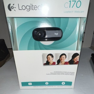 Logitech C170 USB Webcam 5MP Built-in Microphone 30fps Always Focused VGA Black