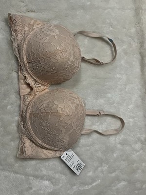 So Kohls Brand Lace Bra Size 36c NWT  Petal Rose Color Push Up Bra.