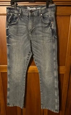 Wrangler Retro Relaxed Boot Cut Jeans Men's 33x31 Blue Denim Western Cowboy