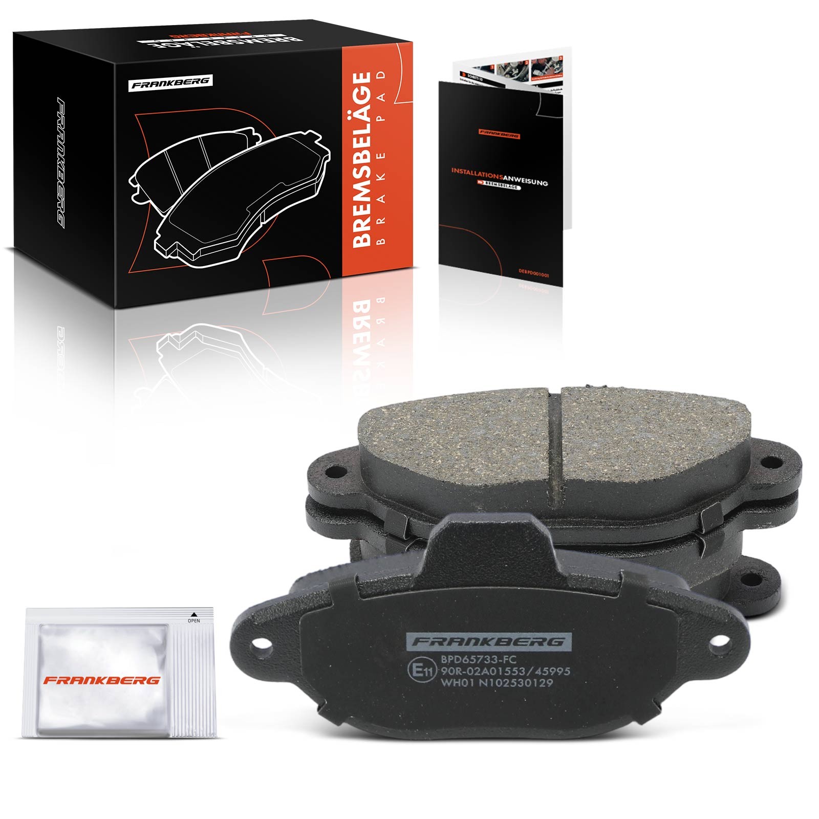 Frankberg 4x Brake Pads for Fiat Punto 176 188 1993-2012 Panda 2003-2025 Rear
