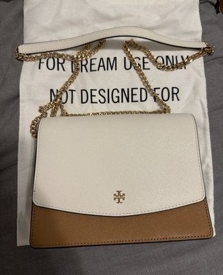 Tory Burch Small Colorblock Crossbody Chain Strap Magnetic Closure Dust Bag