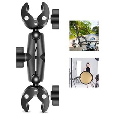 Universal Dual Super Clamp Mount 360 Rotating Ball Head for Action Camera Studio