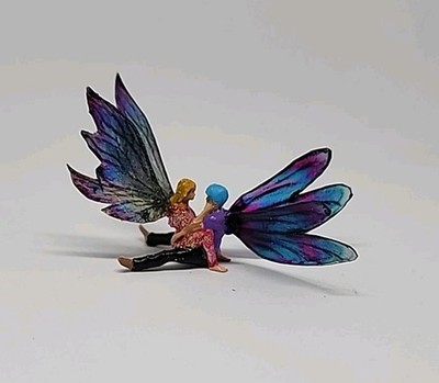 Fairy Garden Minature Love Fairy Couple  Figurines Hand Made Pixi Fae Boy Girl.