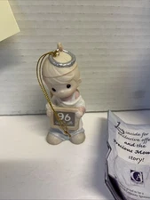 1996 Precious Moments PEACE ON EARTH IN '96 Boy Angel Porcelain Ornament #183369