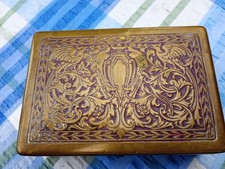 Cigarette Cigar Box Brass-Tone Cigarette Box  Vintage