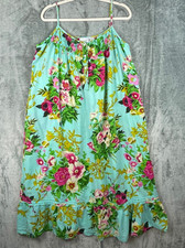 Soft Surroundings Sleeveless Maxi Sun Dress PL Petite Large Blue Floral Flowy