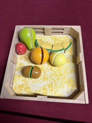 Melissa & Doug Cutting Fruit Set - Wooden Play Food Kitchen Accessory, Parts
