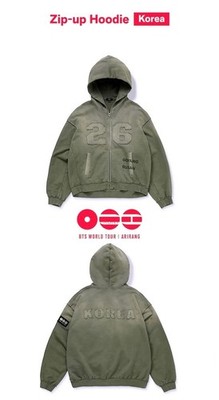 FAST SHIP] BTS ARIRANG Official Korea ZIP-UP HOODIE Green World