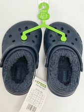 NWT Toddler Baya Lined Crocs Clog Navy Blue US c6 EU 22-23 UK c6 Shoes