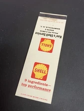 Vintage New York Matchbook “Ken’s Shell Gasoline Service” Wampsville