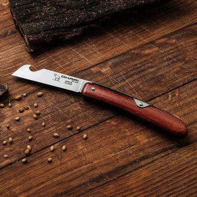 Okapi Biltong & Beer Folding Knife 3'' Bohler N690 Steel Blade Brown Wood Handle