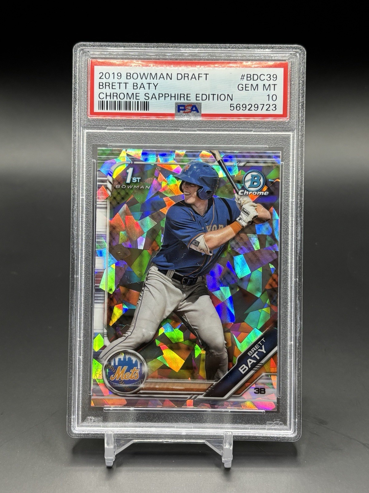 2019 Bowman Chrome Draft Sapphire Edition BRETT BATY 1st Rookie PSA 10 NY Mets
