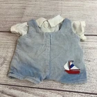 Vintage Cabbage Patch Kids Clothes Sailboat Overalls Blue Boys