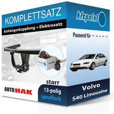 Für Volvo S40 Limousine 04- AUTO HAK Anhängerkupplung starr + 13polig E-Satz AHK