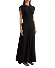 500$ Faithfull the Brand Round Neck Paloma Silk Maxi Party Dress Size S Black
