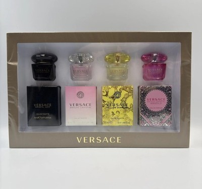 Versace Mini Perfume Set Crystal Noir Yellow Diamond Bright Crystal Absolu