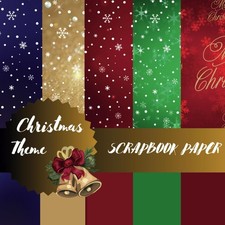 Christmas Scrapbook Paper: Christmas Theme - 8.5 x 8.5 inches - Beautiful craft