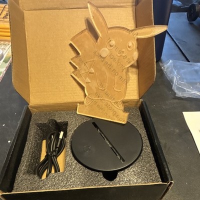 Pikachu Pokémon USB Powered Night Light, Black Clear Plastic, Bedroom Decor