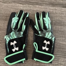 Under Armour Youth Batting Gloves Black Neon Green Youth Small NWOT