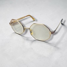 Vintage Liberty USA 12K Gold Filled Octagon Eyeglasses Frames Retro Glasses