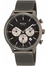 Boccia 3750-06 Men`s Watch Chronograph Titanium Mens Watch 41mm 5ATM
