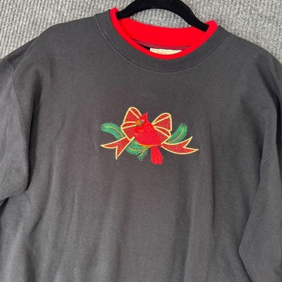 M&C Expressions Womens M Christmas Cardinal Embroidered Grandma Core Sweatshirt