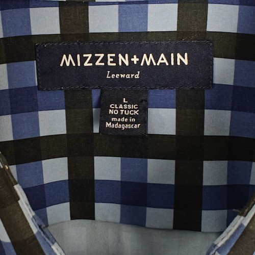 Mizzen+Main Leeward Performance Classic Fit No Tuck Button Up Shirt Large Blue - Picture 3 of 8