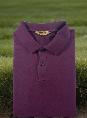 Roundtree & Yorke Gold Label Polo Shirt Mens Size Large Purple Short Sleeve