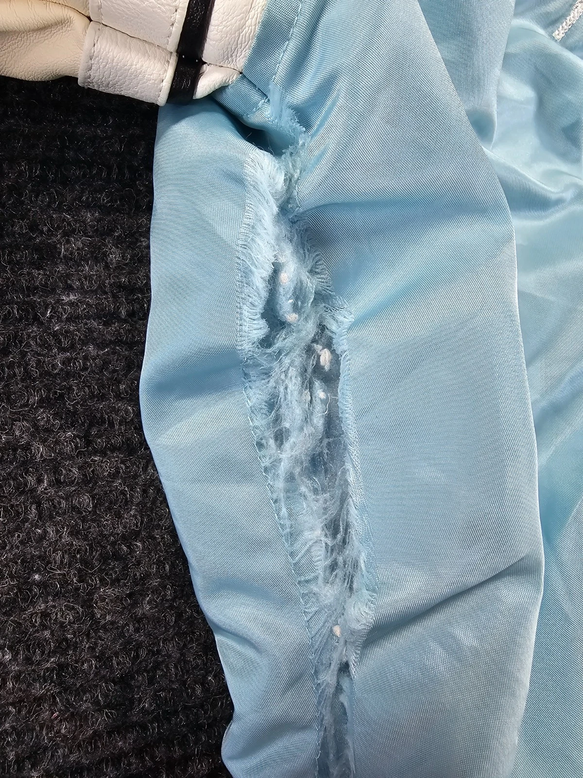 First Row Jacket Pen & Brush Varsity Jacket Mens Medium Sky Blue Quilted Lined - product detail image 11