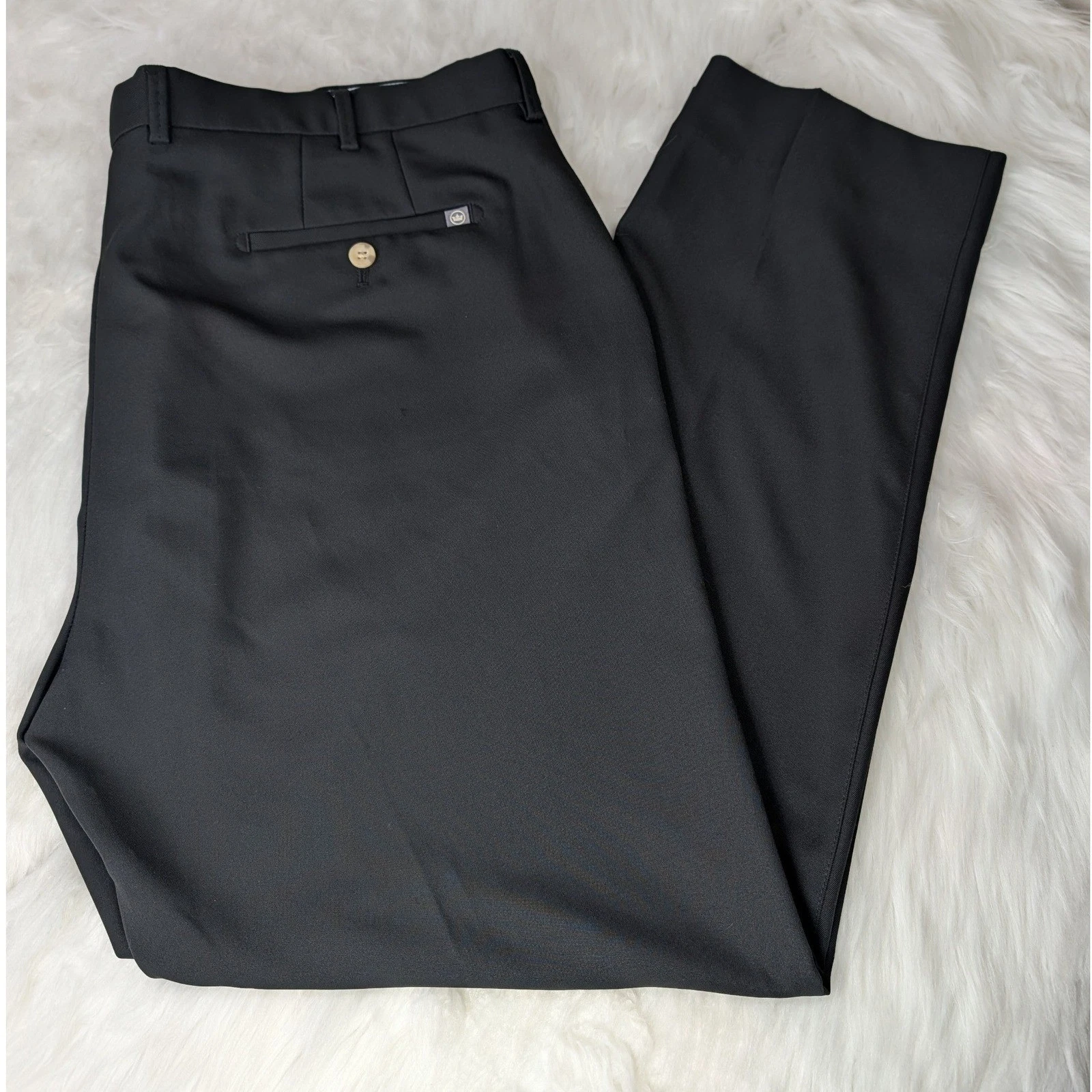 Peter Millar Trousers Mens 40/32 Black Performance Golf Pants Straight Fit