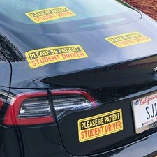 Student Driver Stickers Non-Magnetic - Removable Ne Item Package Quantity: 4
