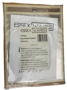 Dry Erase Pockets 10 X 13.5 Inch 6 Pieces For Teachers