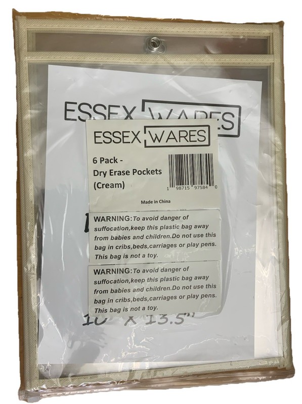 Dry Erase Pockets 10 X 13.5 Inch 6 Pieces For Teachers