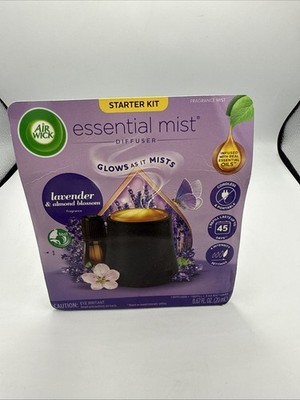 Air Wick Essential Mist Starter Kit Difuser+3refills Lavender Almond Blossom!!
