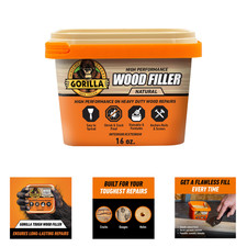 Wood Filler Natural Finish 16 oz Tub Water Resistant Paintable Stainable Indoor