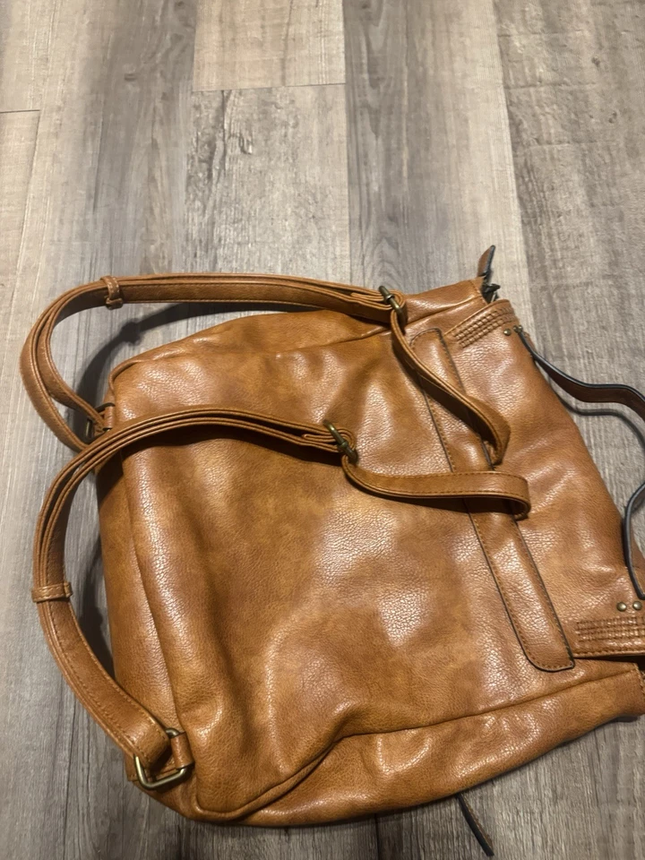 Рюкзак с верхней ручкой европейский дорожный искусственная кожа коричневый - Изображение 2 из 4