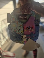 SwimWays Disney Stitch Life Youth Flotation Vest Life Jacket Blue Pink