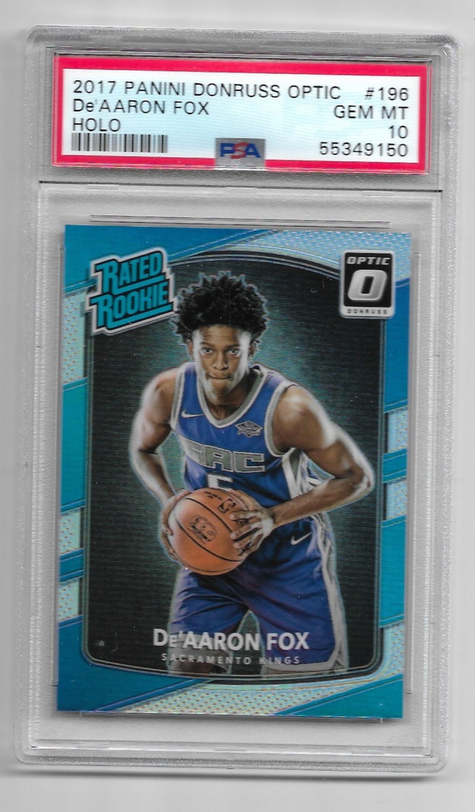 De'Aaron Fox 2017 Donruss Optic Silver Holo RC PSA 10 Gem Mint!