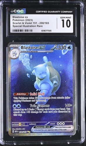 CGC 10 Blastoise EX SIR 200/165 English 151 Pokemon