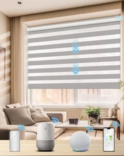 Motorized Zebra Blinds for Windows, Smart Windows Blinds with Remote Control,...