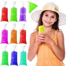200pcs Ice Pop Bags, Plastic Disposable Popsicle Ice Lolly Candy Mold Bags